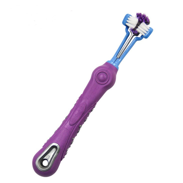 Three Sided Pet Toothbrush Dog Brush Bad Breath Tartar Teeth Care - Pet Paradise