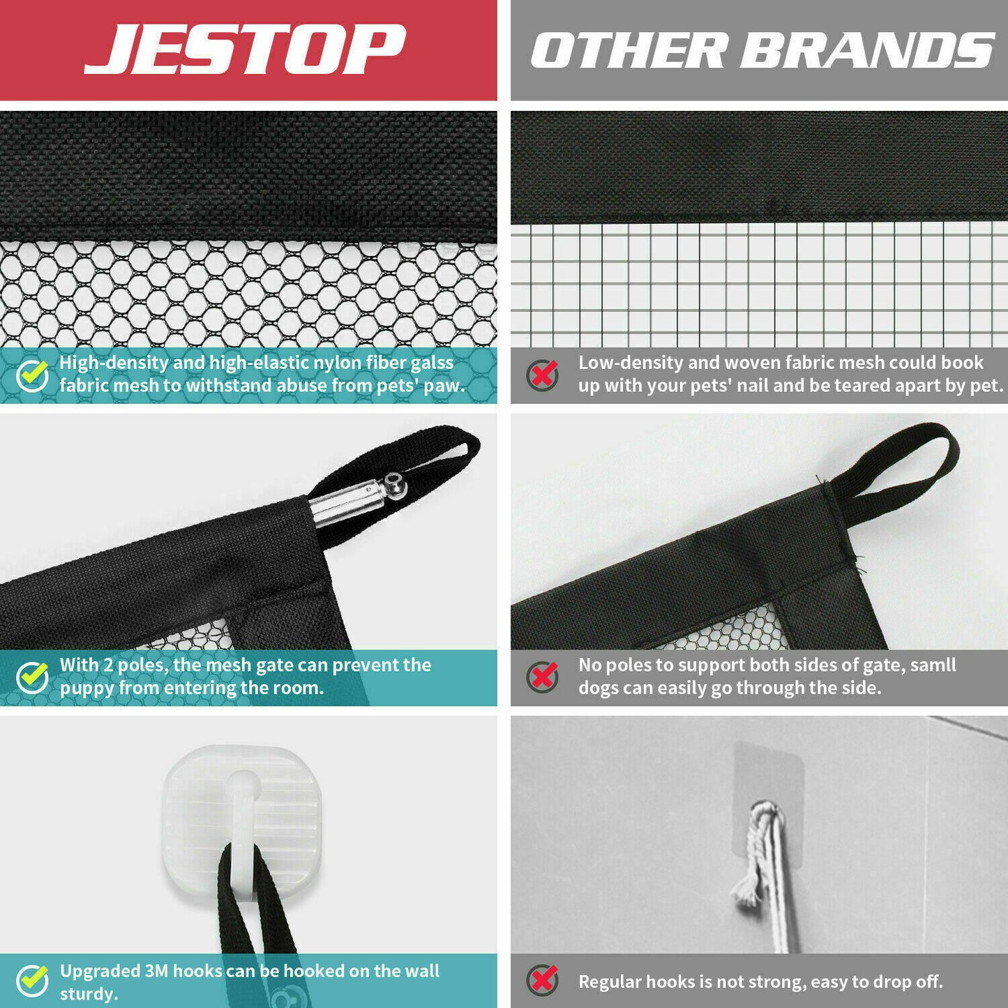 Portable mesh safety gate for pets and babies at stairs/doors. - Pet Paradise