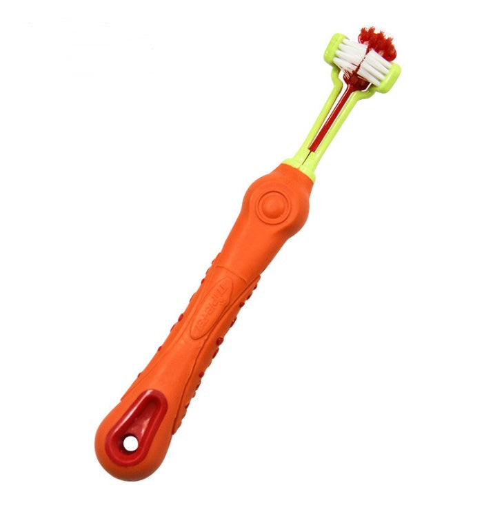 Three Sided Pet Toothbrush Dog Brush Bad Breath Tartar Teeth Care - Pet Paradise