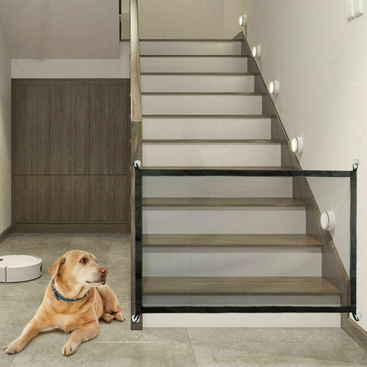 Portable mesh safety gate for pets and babies at stairs/doors. - Pet Paradise