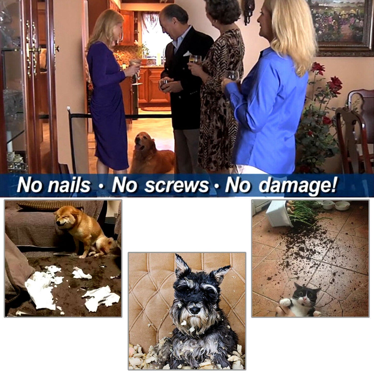 Portable mesh safety gate for pets and babies at stairs/doors. - Pet Paradise